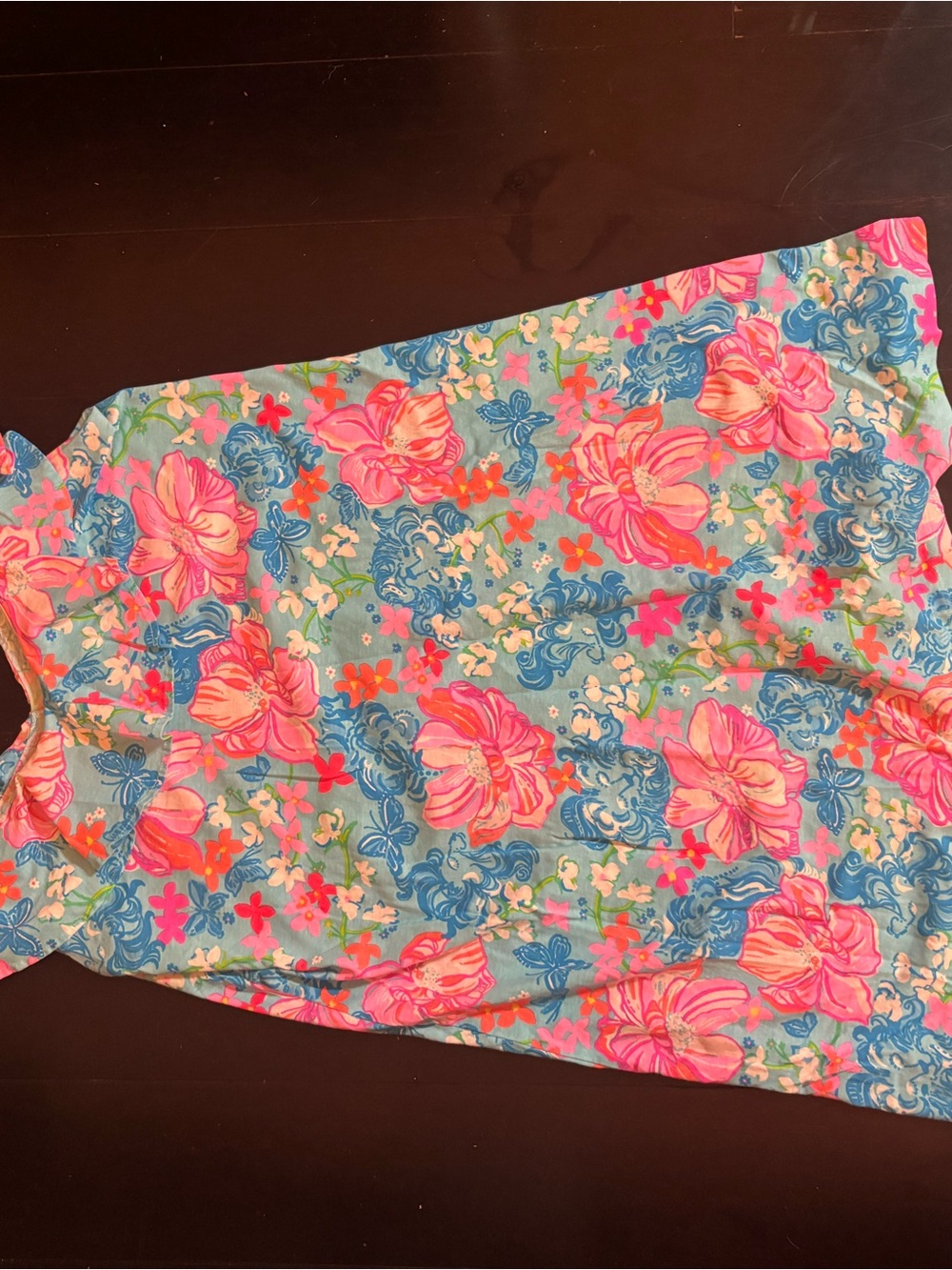 Lilly Pulitzer Women’s  Ruffle dress in Pink and Blue Floral